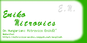 eniko mitrovics business card